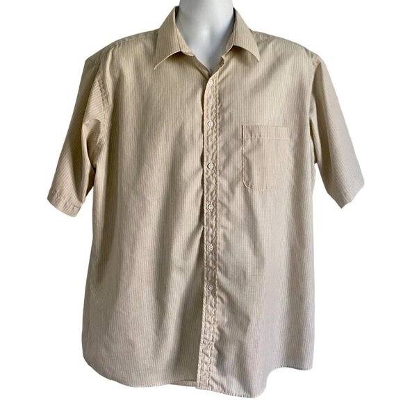 Towncraft Short Sleeve Button Down Shirt Neck 17 - Picture 1 of 9
